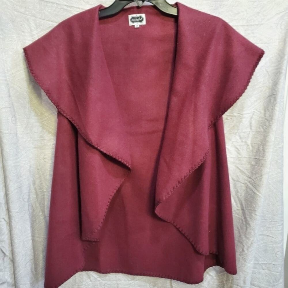 Mud pie rust‎ red felt cardigan sweater one size